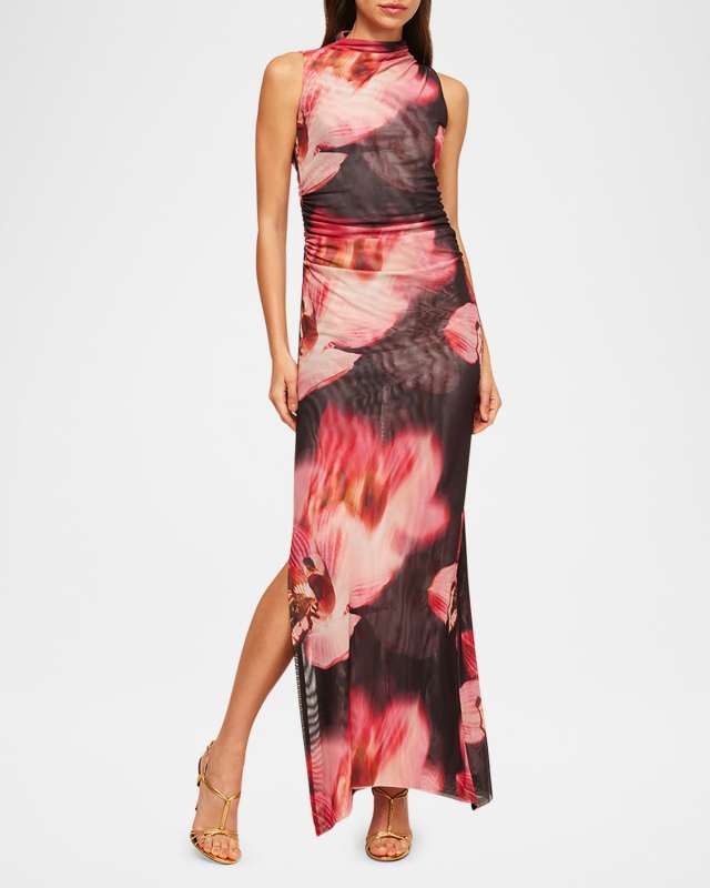 Athena Floral Mesh Maxi Dress